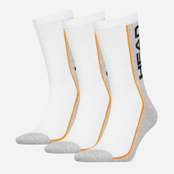 Набор мужских носков HEAD Stripe Crew 3-Pack 781011001-062 35-38 р 3 пары Белый/Серый (8718824546704)