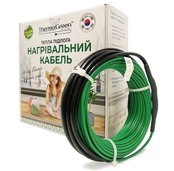 Нагрівальний кабель для теплої підлоги ThermoGreen CT20 / 10 м / 0.8 - 1.3 м² / 200 Вт
