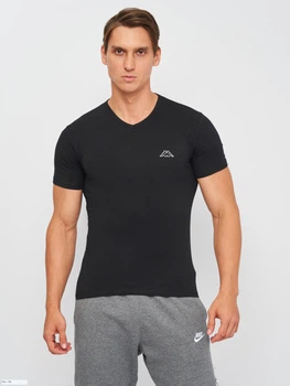Футболка нательная мужская хлопковая Kappa K1316 XL Черная (8052394816714)