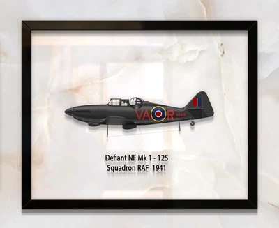 Принт на стекле Artel «Истребитель Boulton Paul Defiant Mk 1 125 Эскадрилья 1941 год» 46 x 36см