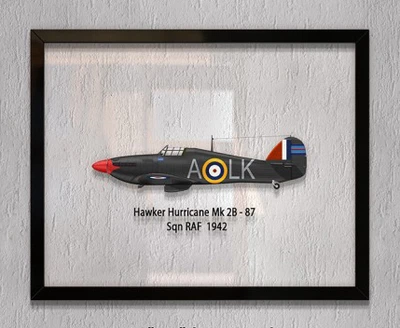 Принт на стекле Artel «Истребитель Hawker Hurricane Mk 2B 87 Эскадрилья 1942 год» 46 x 36см