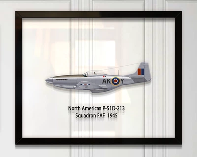 Принт на стекле Artel «Истребитель North American P-51D Mustang 213 Эскадрилья 1945 год» 46 x 36см