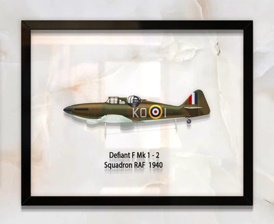 Принт на стекле Artel «Самолет Boulton Paul Defiant Mk 1 RAF 1940 год» 18 x 13см