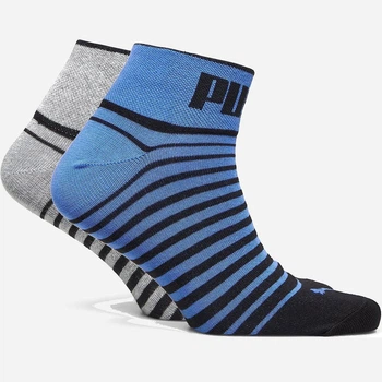 Набор носков Puma Unisex Quarter 101002001020 39-42 р 2 пары Синий/Серый/Чёрный (8718824798462)