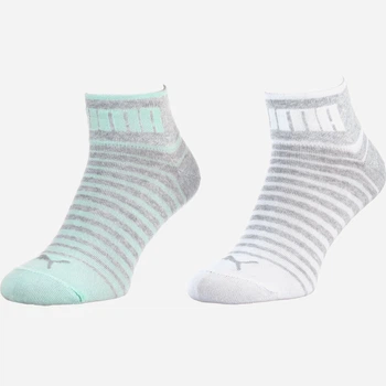 Носки коротких хлопковых Puma Unisex Quarter 101002001025 39-42 2 пары Серый/Белый/Ментоловый (8718824798554)