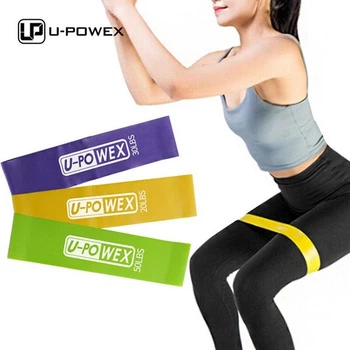 Резинки для фитнеса и спорта U-powex Широкие, эспандер для тренировок комплект из 3 штук Разноцветные L001