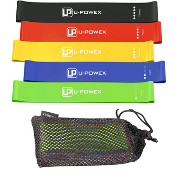 Резинки для фитнеса и спорта U-Powex, еспандер для тренировок ( фитнес резинка для тренировок, резинка эспандер ) Набор из 5 штук Разноцветные UPX001
