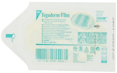 Прозрачная пленочная повязка на рамке 3M Tegaderm Film 6 х 7 см 1624W №100