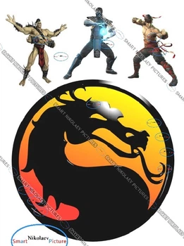 Сахарна їстівна картинка Mortal Kombat вис. 5 см Ø19 см для чоловіка, сина, коханій людині на капкейки і топпери (SNP - 00387)