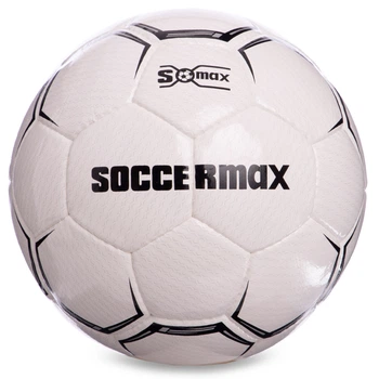 Мяч футбольный профессиональный №5 SOCCERMAX FIFA (PU, белый-черный) (FB-0001)