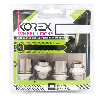 Секретные гайки на колеса Korex М12x1.5x33 Конус увеличенный Вращающееся кольцо Ключ 19-21 (Ford) под оригинальные диски