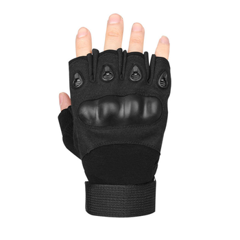 Перчатки тактические Lesko E301 Black L беспалые военные без пальцев