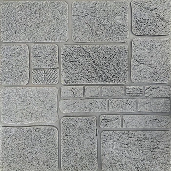 Самоклеящаяся 3D панель Sticker Wall камень серебро 700х700х8мм