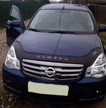 Дефлектор капота Nissan Almera 2013- с логотипом Vip Tuning