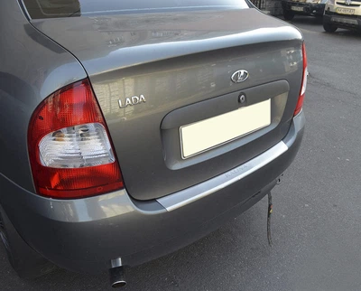 Накладка на бампер LADA ВАЗ Kalina 1118 2004-2013 с загибом седан исполнение Premium NataNiko