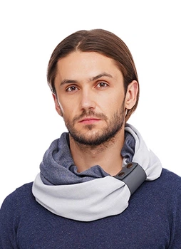 Шарф-снуд чоловічий кашеміровий MyScarf зимовий one size біло-сірий