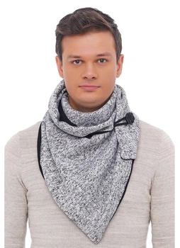 Чоловічий Шарф "Единбург" великий MyScarf теплий one size меланж на гудзику