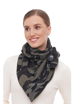 Шарф "Эдинбург" женский большой MyScarf теплый Хаки на пуговице