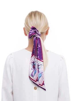 Галстук Твилли авторский MyScarf one size сиреневый с принтом Япония