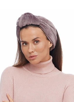 Тюрбан MyScarf теплый one size мокко бархатный с узлом