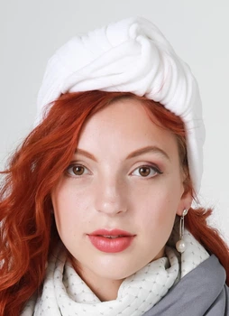 Тюрбан MyScarf теплый one size белый велюровый