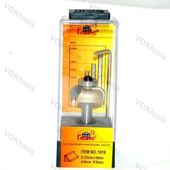 Фреза ГЛОБУС 1018 кромочная калевочная d8 D25 h9 R6