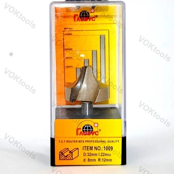 Фреза ГЛОБУС 1009 пазовая фасонная d8 D32 h22 R12