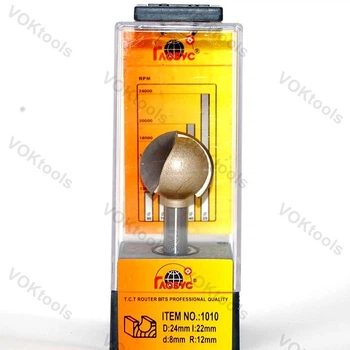 Фреза ГЛОБУС 1010 пазовая галтельная d8 D24 h22 R12