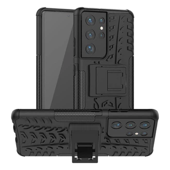 Чохол Fiji Protect для Samsung Galaxy S21 Ultra (G998) протиударний бампер із підставкою чорний