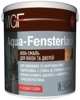 Акваэмаль для окон и дверей MGF Aqua-Fensterlack 2.5 л Белая (701319)