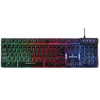 Клавиатура + мышь проводная Rampage KM-RX9 Black USB (Rainbow Lighting)