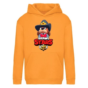 Худи детская Brawl Stars Colonel Ruffs Sheriff (Бравл Старс Генерал Гавс Шериф) оранжевая (BRS orn) 128 см