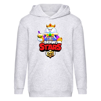 Худи детская Brawl Stars Lou King (Бравл Старс Лу Король) серая (BRS gry) 164 см