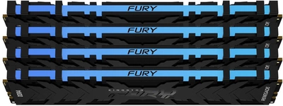 Оперативная память Kingston Fury DDR4-3200 32768MB PC4-25600 (Kit of 4x8192) Renegade RGB 1Rx8 Black (KF432C16RBAK4/32)