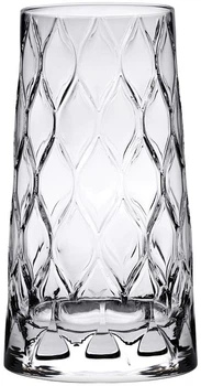 Набор стаканов 4 шт по 450 мл из стекла с рельефом листьев Nature Glass Set