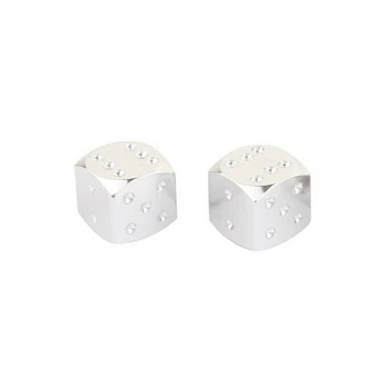 Колпачки на ниппель для велосипеда, скутера, мотоцикла Alitek Кубики Silver (2 шт) (67156-2)