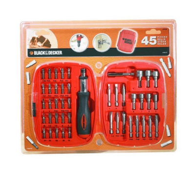 Набір біт Black+Decker Phillips, Pozidriv, Torx, Slotted, 45 шт, чемодан (A7039)