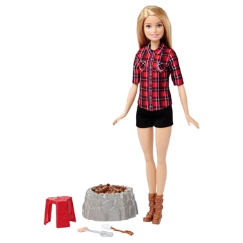 Кукла Барби турист разжигает костер (Barbie Sis Campfire Doll, Blonde)