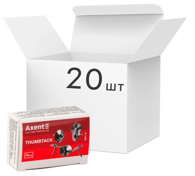 Набір кнопок Axent нікельованих 20 пакувань по 50 шт. (4201-А) (4250266252026)