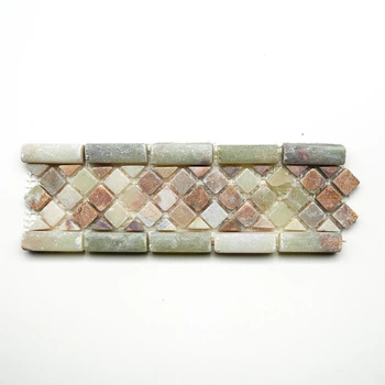 Мозаика из натурального камня Amera Mosaic - 1 Green 8x25 цена за 1 шт
