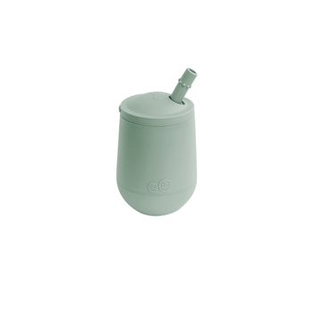 Чашка в наборі з кришкою і соломинкою EZPZ Mini Cup SET Оливкова