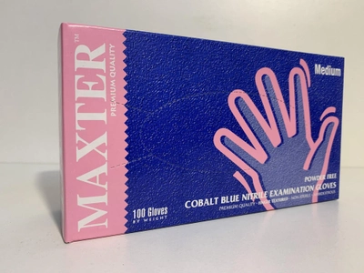 Перчатки нитриловые одноразовые нестерильные без пудры Maxter размер М 100 шт - 50 пар cиние