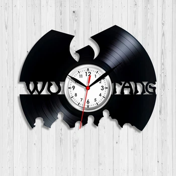 Часы настенные Виниловая пластинка Wu-Tang 30 см 783/4 Черный