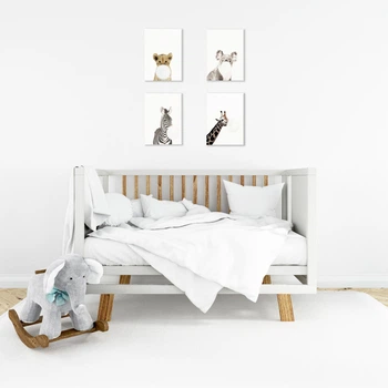Комплект из 4-х постеров Звери с жвачкой 250х350мм холст на подрамнике Frames Posters Decor