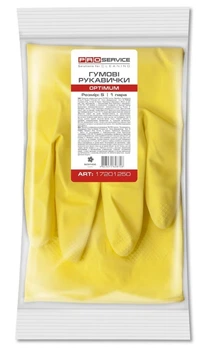 Перчатки латексные (S) хозяйственные PRO service Optimum 1 пара (17201250) 100 пар / ящ