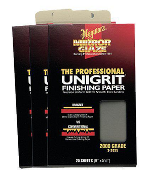 Водостійкий абразивний папір - Meguiar's Unigrit Finishing Papers 14х22,8 див. P2500 (S2525)