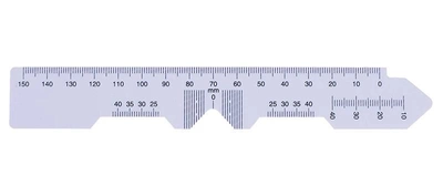 Линейка пупиллометр № 1 Hbbit Tools для измерения монокулярного и бинокулярного межзрачкового расстояния 150 мм (mpm_7455)