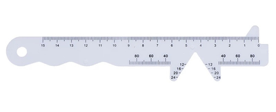 Лінійка пупілометр № 2 Hbbit Tools для підбору очок 150 мм (mpm_7454)