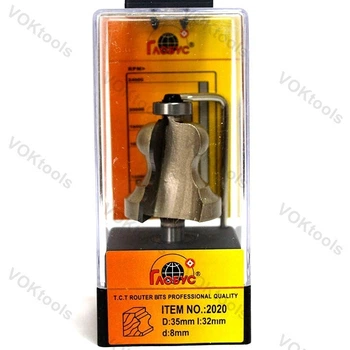 Фреза ГЛОБУС 2020 d8 D35 h32 R4/8 кромочная фигурная