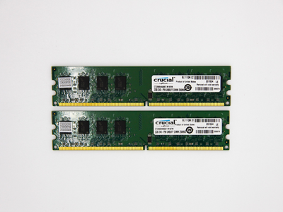 Оперативная память Micron DIMM 4Gb (2*2Gb) DDR2-667MHz PC2-5300 CL5 (CT25664AA667.M16FM) Refurbished